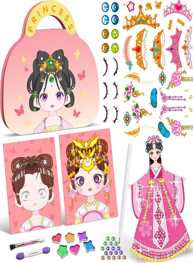 ZHOC Art Craft Activity for Kids, Paper Craft Kits - Paper Makeup DIY Girls Toy Kit with Diamond Painting & Princess Dress Up Set, Christmas Gifts Ideal Birthday Party Gift for Girls Ages 4-8 - Image 1